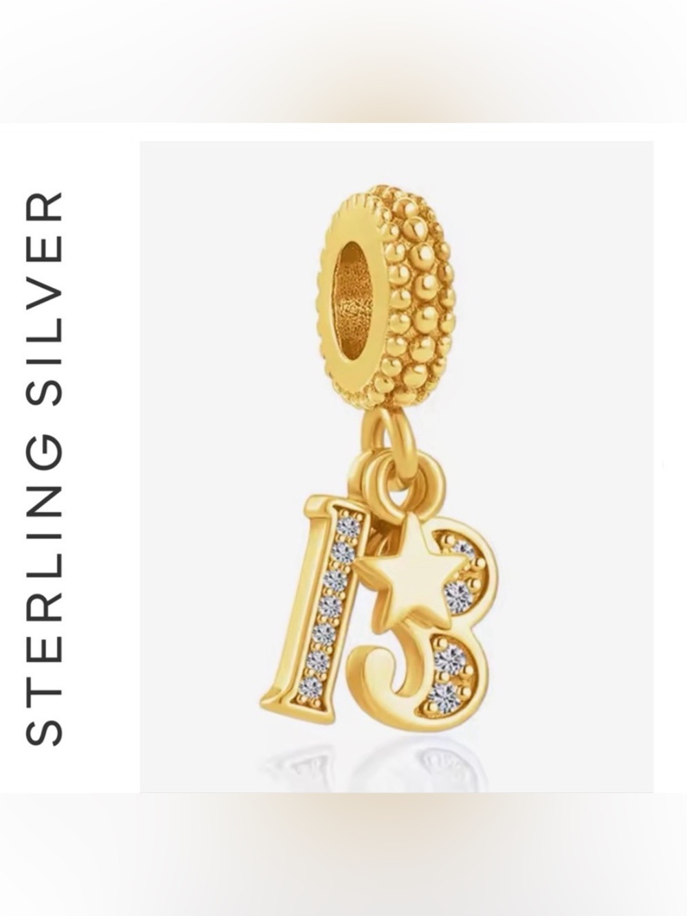 🌟🌟 14K Gold Plated #13 Dangle Charm